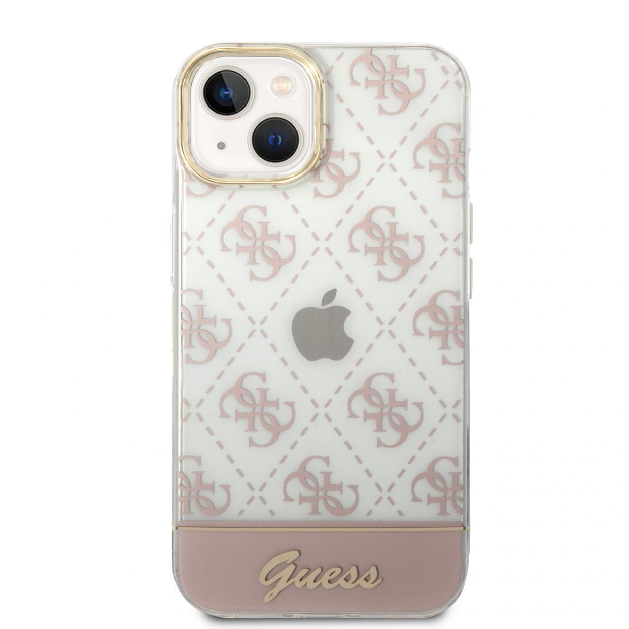 Carcasa Guess 4G Pattern Script compatibila cu iPhone 14 Plus / 15 Plus, Roz 1 Lerato.ro