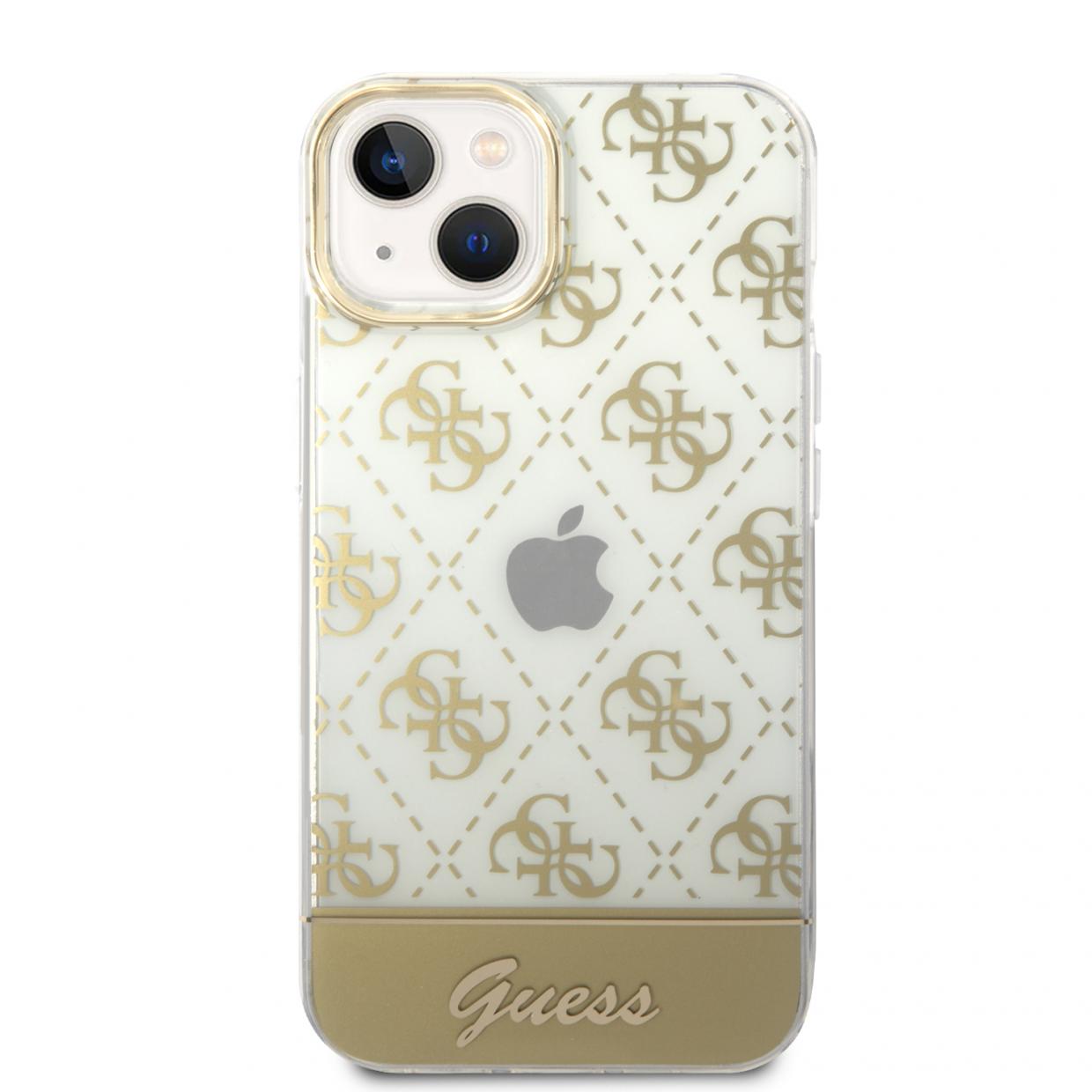 Carcasa Guess 4G Pattern Script compatibila cu iPhone 14 Plus / 15 Plus, Gold 1 Lerato.ro