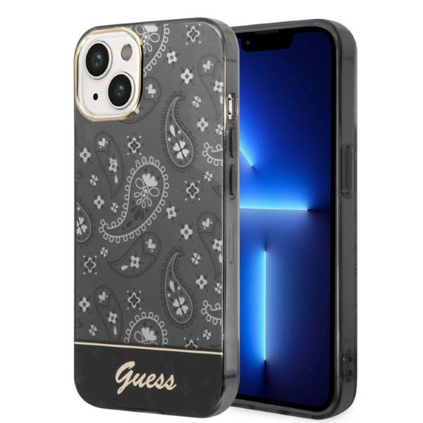 Carcasa Guess Bandana Paisley compatibila cu iPhone 14 Plus / 15 Plus, Negru 1 Lerato.ro
