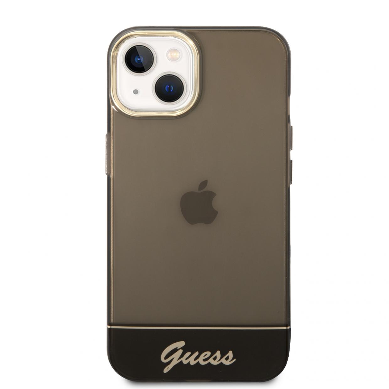 Carcasa Guess Translucent compatibila cu iPhone 14 Plus / 15 Plus, Negru 1 Lerato.ro