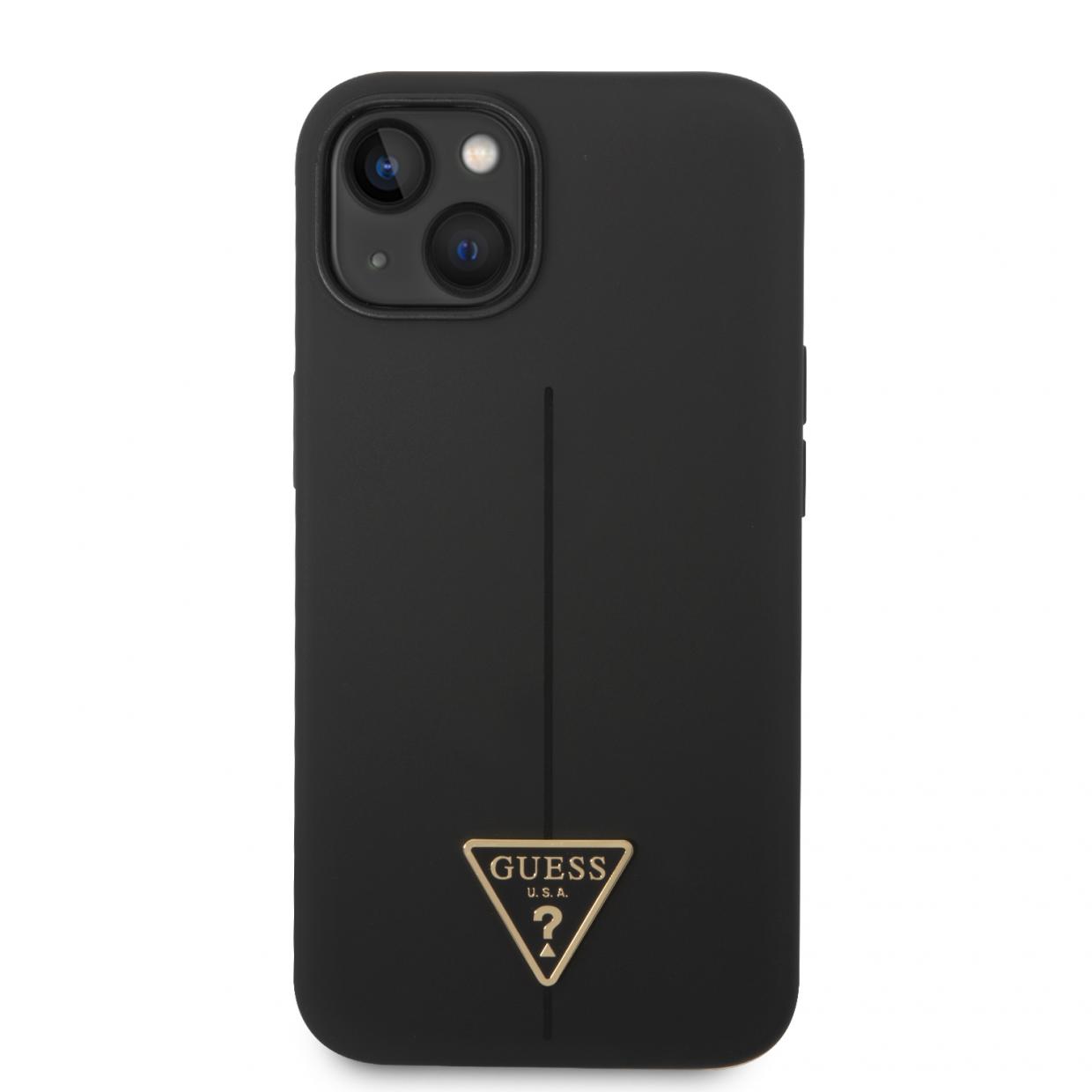 Carcasa Guess Silicone Triangle compatibila cu iPhone 14 Plus / 15 Plus, Negru 1 Lerato.ro