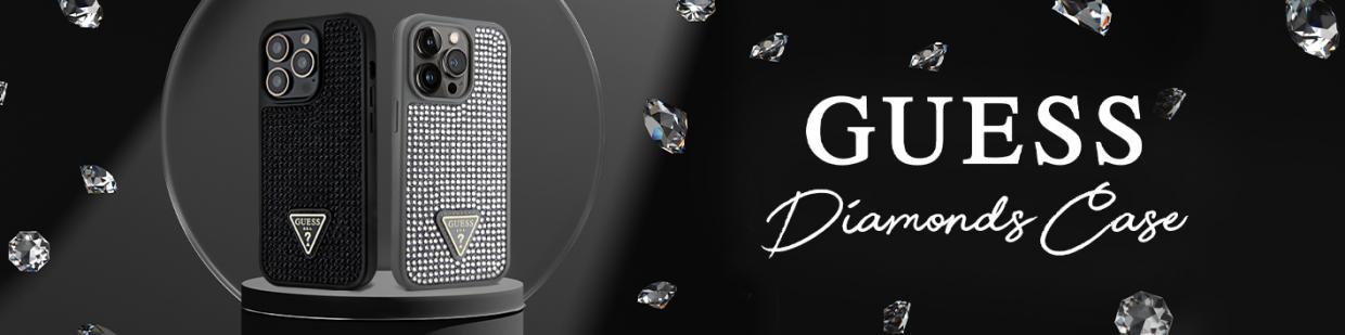 Husa Guess Rhinestone Triangle compatibila cu iPhone 14 Pro, Negru 1 Lerato.ro