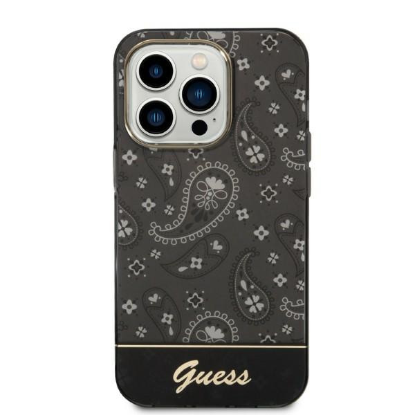 Husa Guess Bandana Paisley compatibila cu iPhone 14 Pro, Negru 1 Lerato.ro