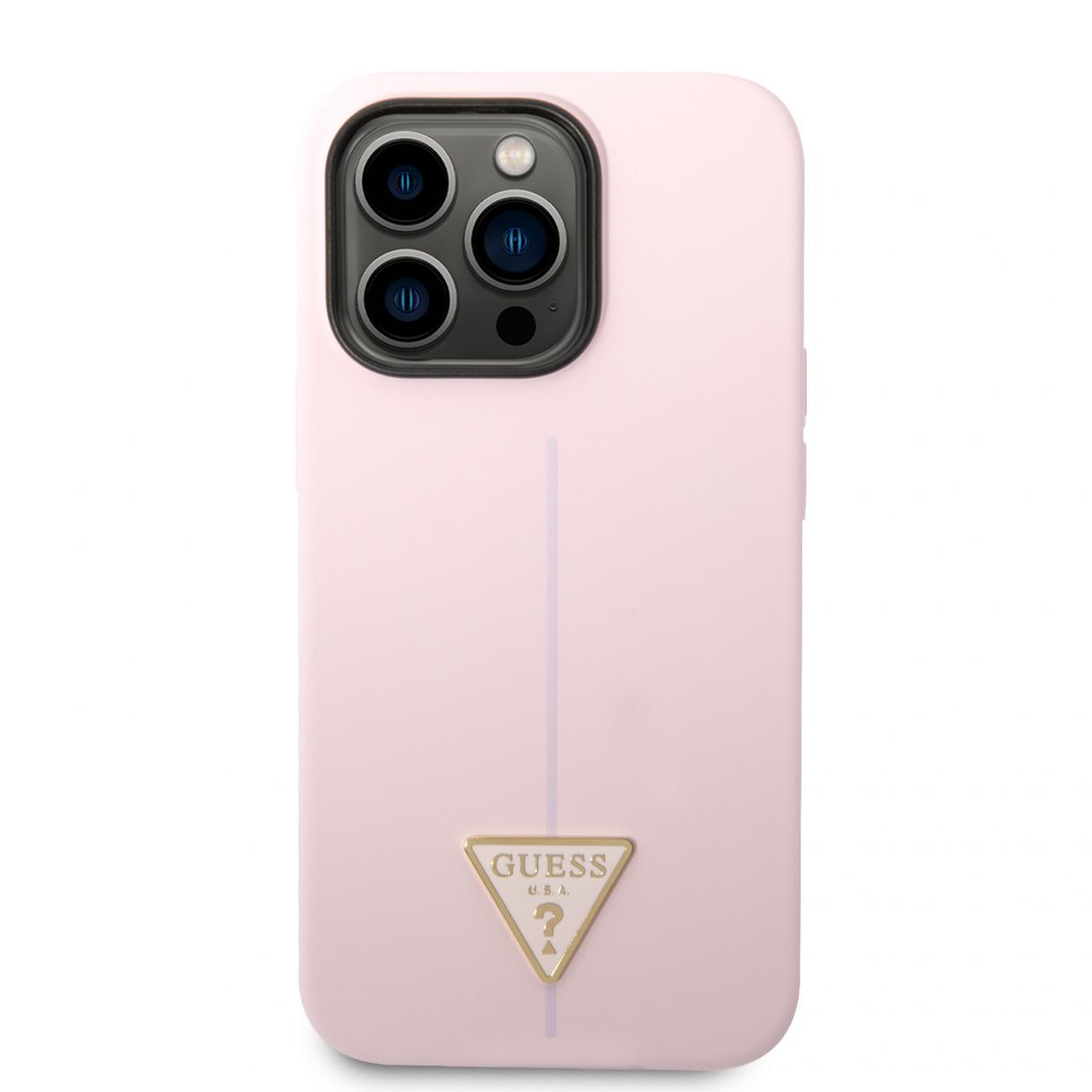 Husa Guess Silicone Triangle compatibila cu iPhone 14 Pro, Violet 1 Lerato.ro