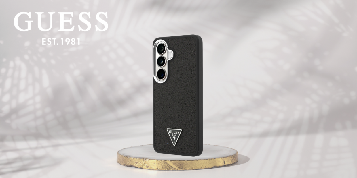 Carcasa Guess Fixed Glitter Triangle cu MagSafe compatibila cu Samsung Galaxy S26 Plus, Negru 1 Lerato.ro