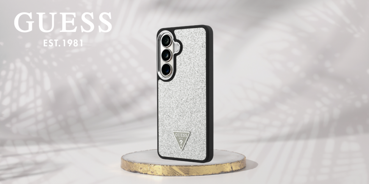 Carcasa Guess Fixed Glitter Triangle cu MagSafe compatibila cu Samsung Galaxy S26 Plus, Silver 1 Lerato.ro