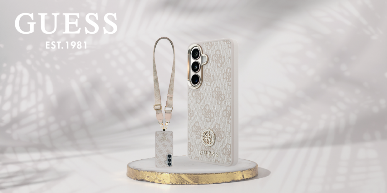 Husa Guess 4G Big Rhinestone Triangle Strap cu MagSafe compatibila cu Samsung Galaxy S26, Roz 1 Lerato.ro