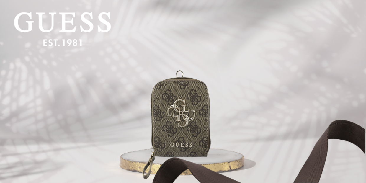 Snur pentru carcase Guess 4G Metal Logo cu portofel, Maro 1 Lerato.ro