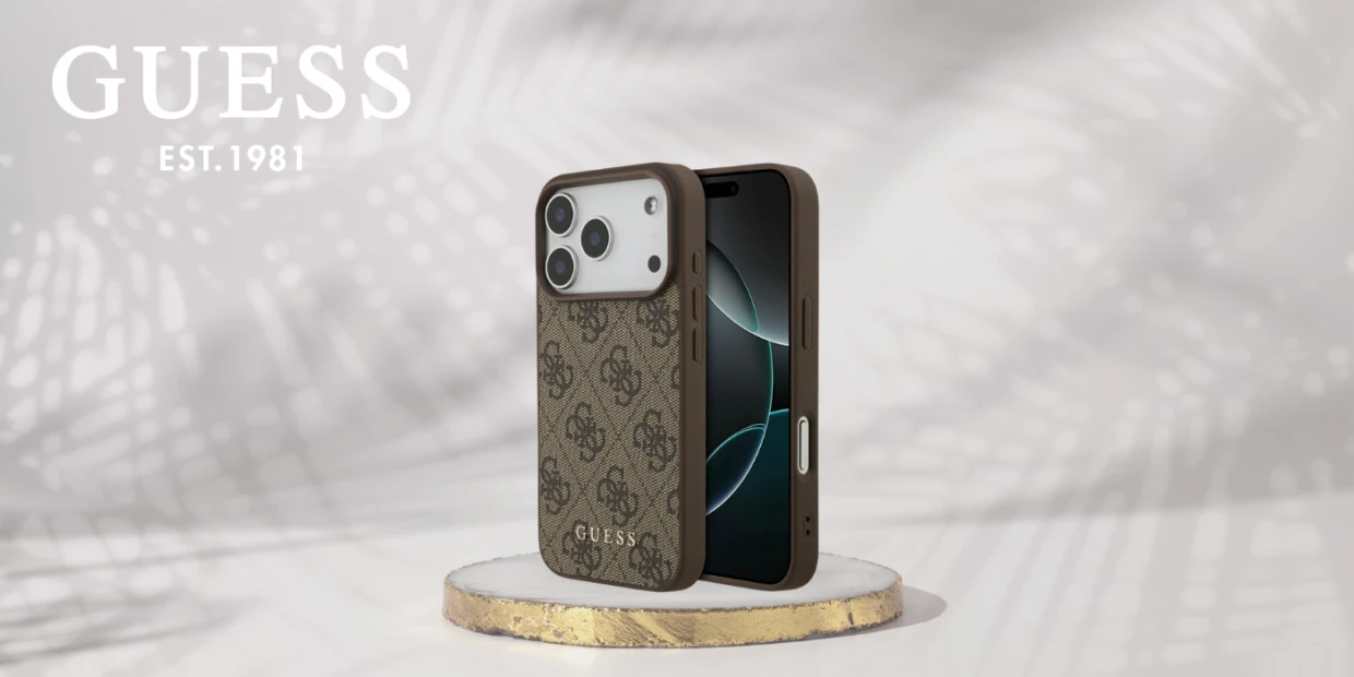 Husa Guess 4G Classic compatibila cu iPhone 18 Pro / 17 Pro, Maro 1 Lerato.ro