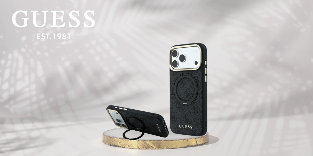 Husa Guess Ring Stand 360 4G Classic Logo cu MagSafe compatibila cu iPhone 18 Pro Max / 17 Pro Max, Negru 1 Lerato.ro
