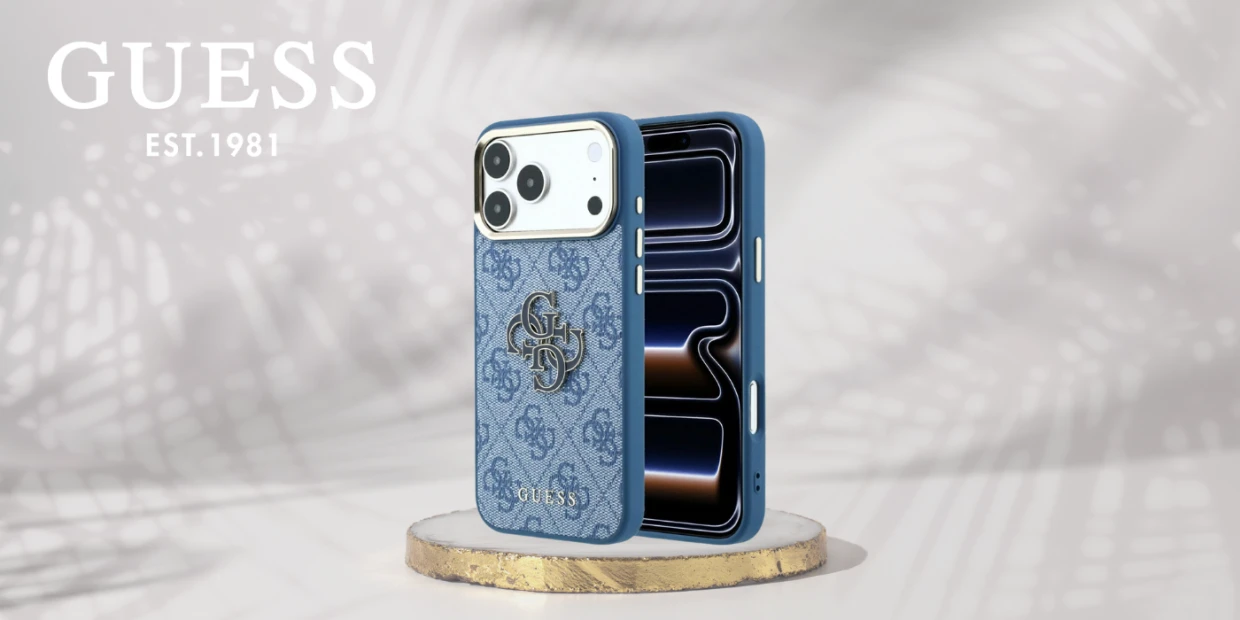 Husa Guess 4G Big Resin Logo compatibila cu iPhone 18 Pro / 17 Pro, Albastru 1 Lerato.ro