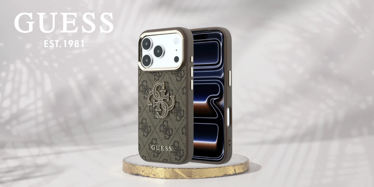 Husa Guess 4G Big Resin Logo compatibila cu iPhone 18 Pro Max / 17 Pro Max, Maro 1 Lerato.ro