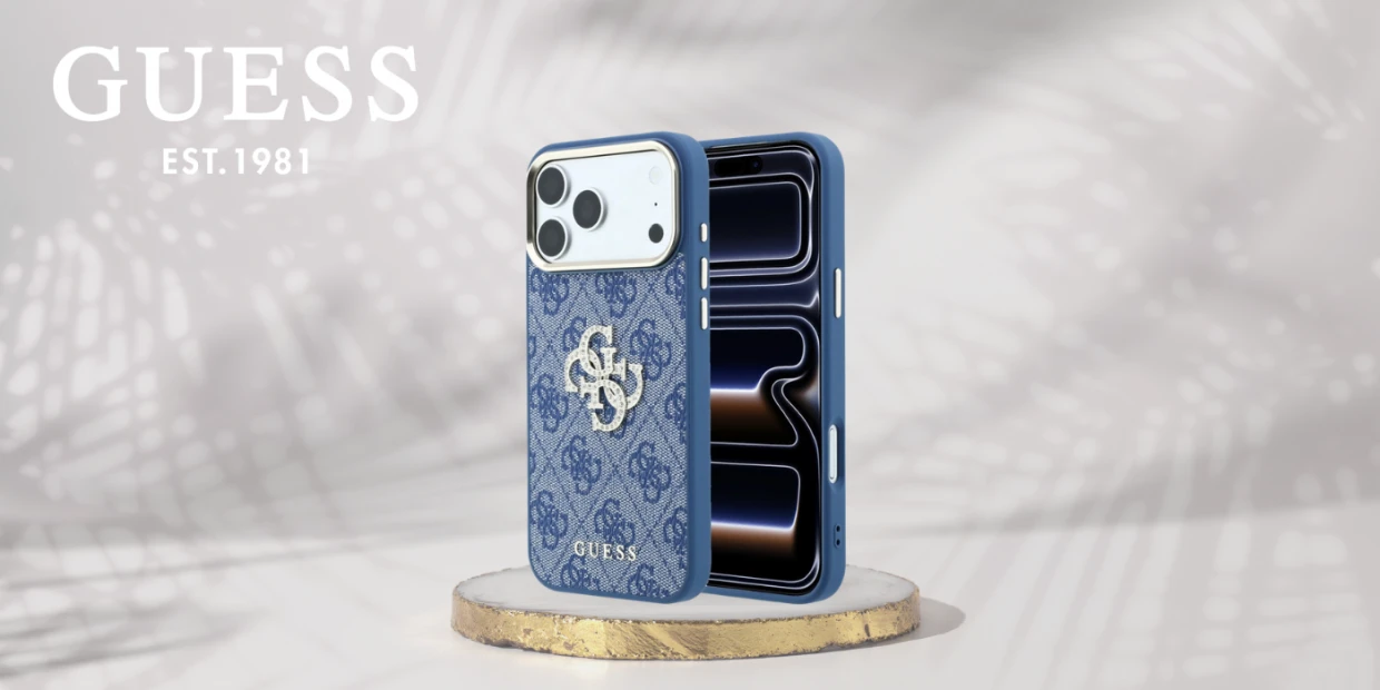 Husa Guess 4G Big Strass Logo compatibila cu iPhone 18 Pro / 17 Pro, Albastru 1 Lerato.ro