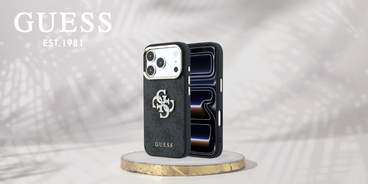 Husa Guess 4G Big Strass Logo compatibila cu iPhone 18 Pro Max / 17 Pro Max, Negru 1 Lerato.ro