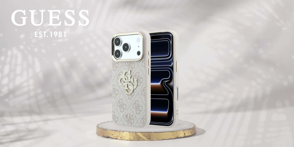 Husa Guess 4G Big Strass Logo compatibila cu iPhone 18 Pro / 17 Pro, Roz 1 Lerato.ro