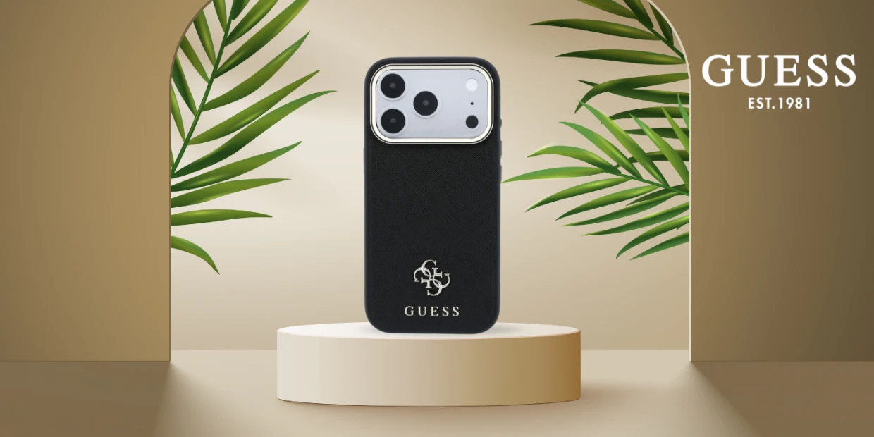 Husa Guess Saffiano Small 4G Classic Logocu MagSafe compatibila cu iPhone 18 Pro Max / 17 Pro Max, Negru 1 Lerato.ro