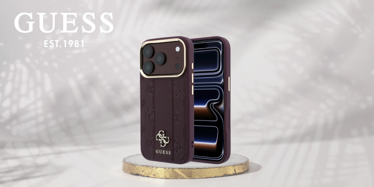 Husa Guess Stripe Peony 4G Logo cu MagSafe compatibila cu iPhone 18 Pro Max / 17 Pro Max, Burgundy 1 Lerato.ro
