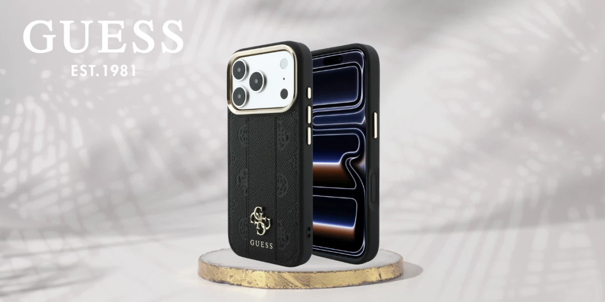 Husa Guess Stripe Peony 4G Logo cu MagSafe compatibila cu iPhone 18 Pro Max / 17 Pro Max, Negru 1 Lerato.ro