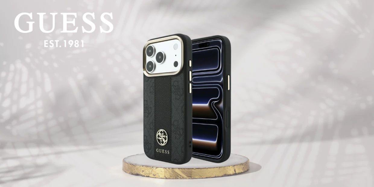 Husa Guess 4G Stripe Round and Classic Logo cu MagSafe compatibila cu iPhone 18 Pro / 17 Pro, Negru 1 Lerato.ro