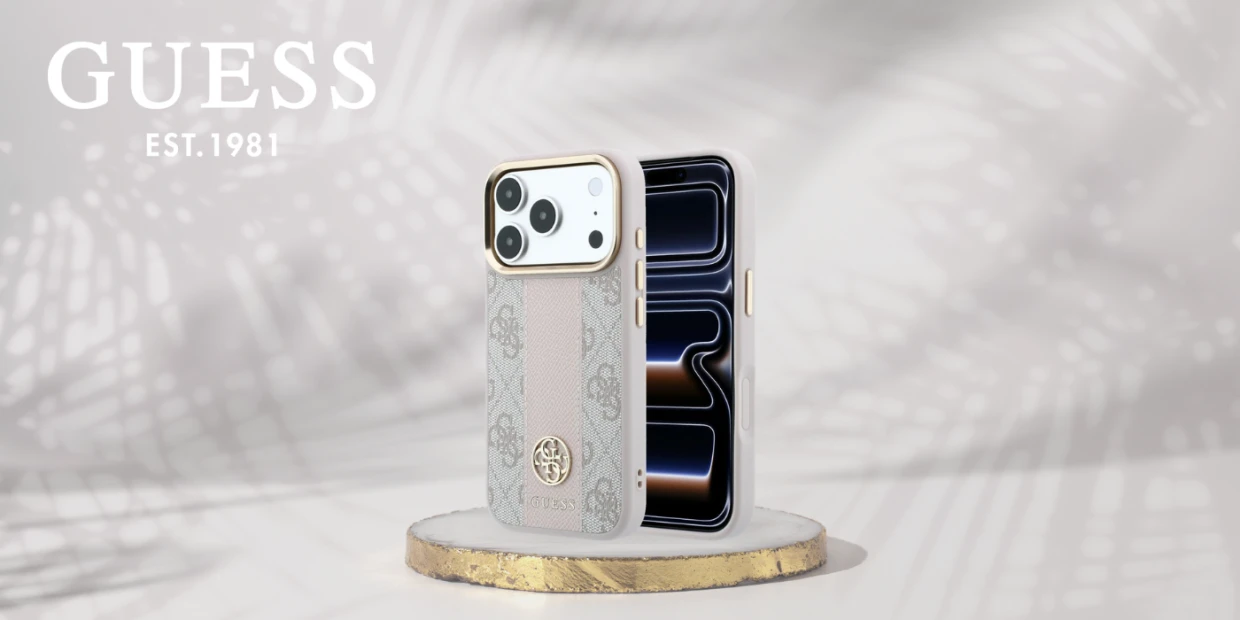Husa Guess 4G Stripe Round Classic Logo cu MagSafe compatibila cu iPhone 18 Pro Max / 17 Pro Max, Roz 1 Lerato.ro
