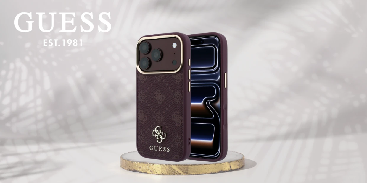 Husa Guess Peony 4G Small Logo cu MagSafe compatibila cu iPhone 18 Pro / 17 Pro, Burgundy 1 Lerato.ro