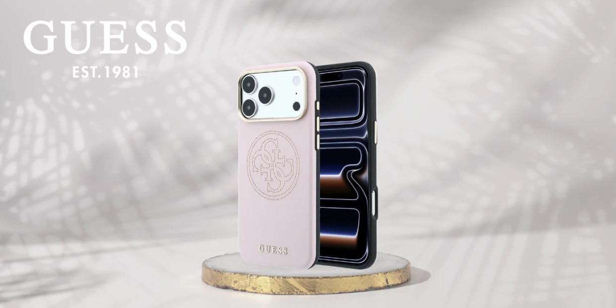 Husa Guess Perforated 4G Gold Logo cu MagSafe compatibila cu iPhone 18 Pro Max / 17 Pro Max, Roz 1 Lerato.ro