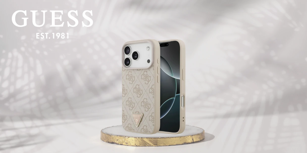 Husa Guess Leather 4G Triangle Strass cu MagSafe compatibila cu iPhone 18 Pro / 17 Pro, Roz 1 Lerato.ro