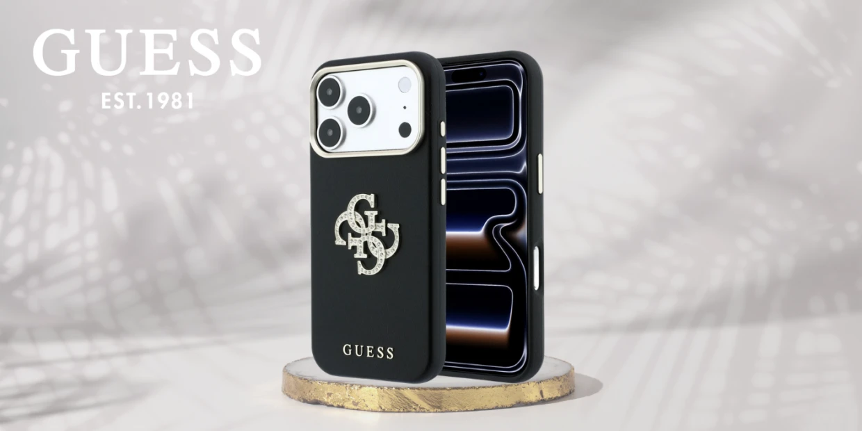 Husa Guess Smooth Big Strass Logo compatibila cu iPhone 18 Pro / 17 Pro, Negru 1 Lerato.ro