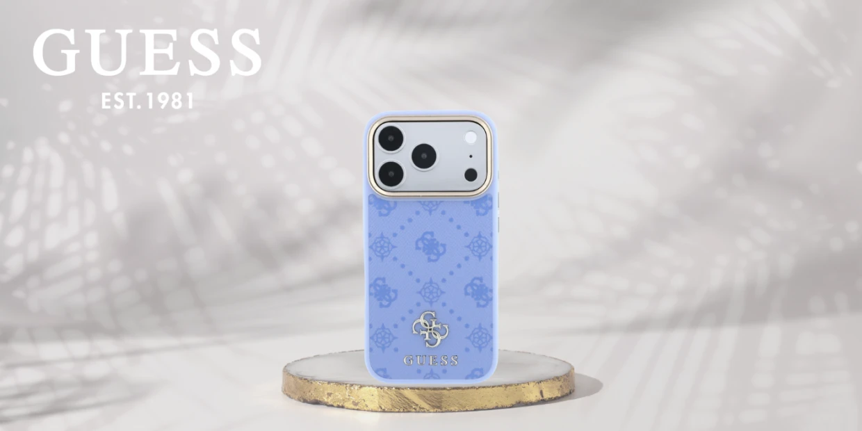 Husa Guess Peony 4G Small Logo cu MagSafe compatibila cu iPhone 18 Pro Max / 17 Pro Max, Albastru 1 Lerato.ro