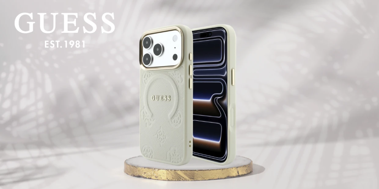 Husa Guess Saffiano Peony and Ring cu MagSafe compatibila cu iPhone 18 Pro / 17 Pro, Bej 1 Lerato.ro