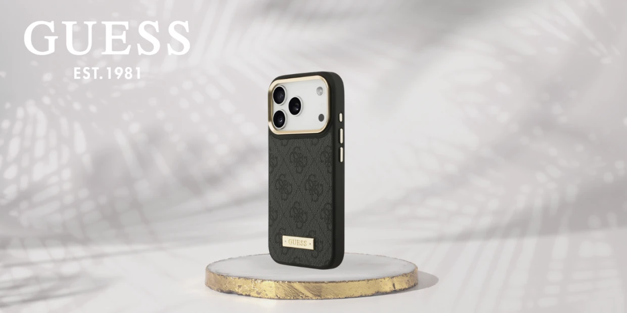 Husa Guess 4G Logo Plate cu MagSafe compatibila cu iPhone 18 Pro / 17 Pro, Negru 1 Lerato.ro