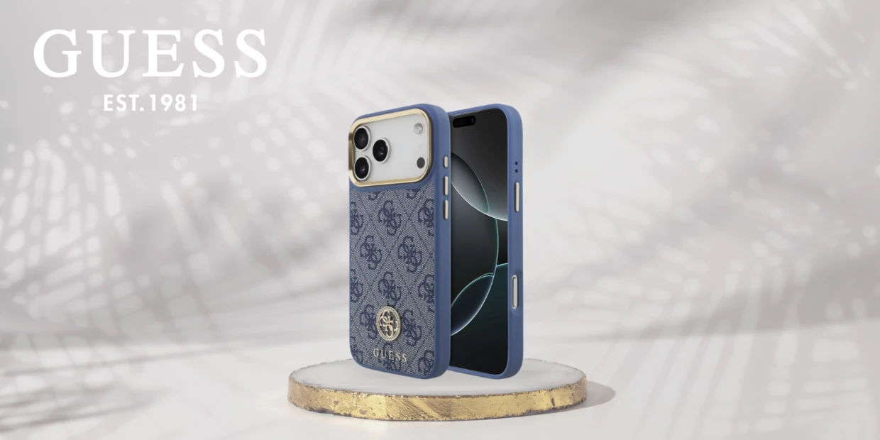 Husa Guess 4G Strass Logo cu MagSafe compatibila cu iPhone 18 Pro Max / 17 Pro Max, Albastru 1 Lerato.ro