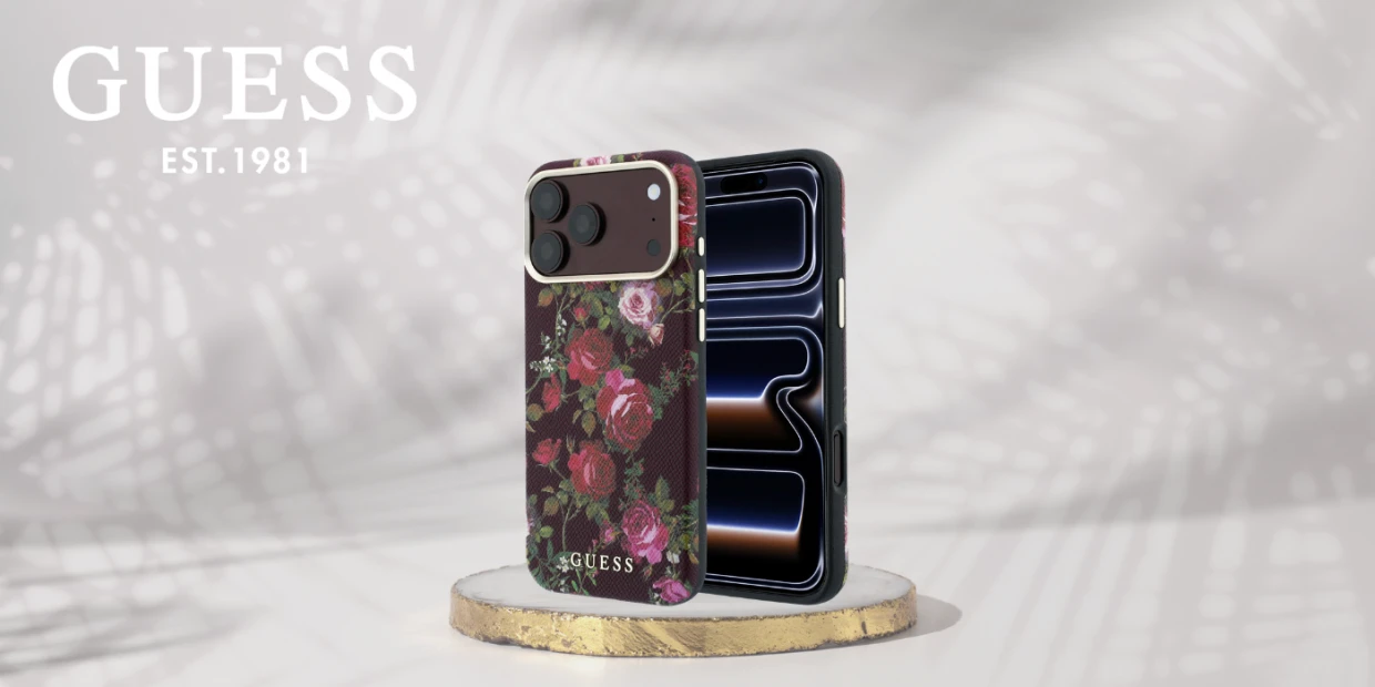 Husa Guess Blossom Roses Print cu MagSafe compatibila cu iPhone 18 Pro Max / 17 Pro Max, Burgundy 1 Lerato.ro