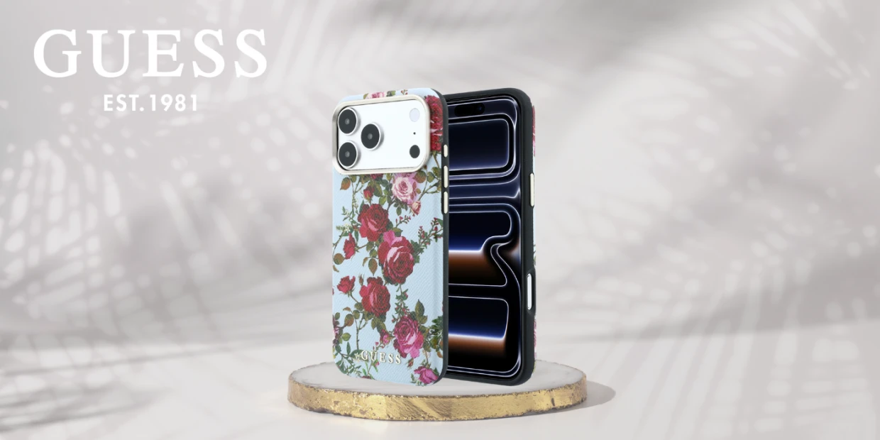 Husa Guess Blossom Roses Print cu MagSafe compatibila cu iPhone 18 Pro Max / 17 Pro Max, Albastru 1 Lerato.ro