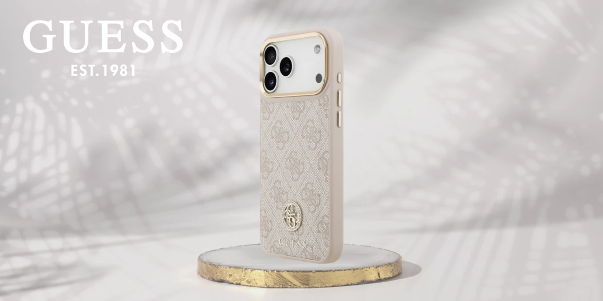 Husa Guess 4G Strass Logo cu MagSafe compatibila cu iPhone 18 Pro Max / 17 Pro Max, Roz 1 Lerato.ro
