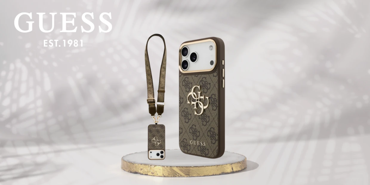 Husa Guess 4G Big 4G Classic Logo Big Strap Metal Buttons compatibila cu iPhone 18 Pro / 17 Pro, Maro 1 Lerato.ro