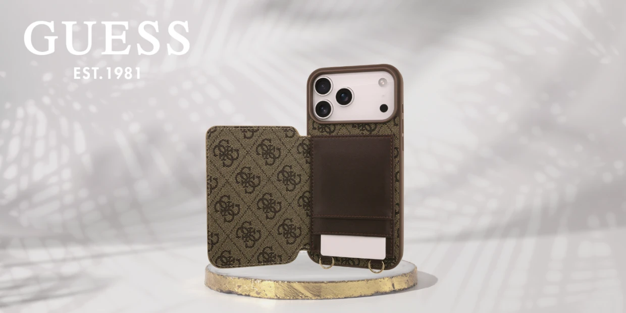 Husa Guess 4G Cardslots and Magnetic Closure Crossbody compatibila cu iPhone 18 Pro / 17 Pro, Maro 1 Lerato.ro