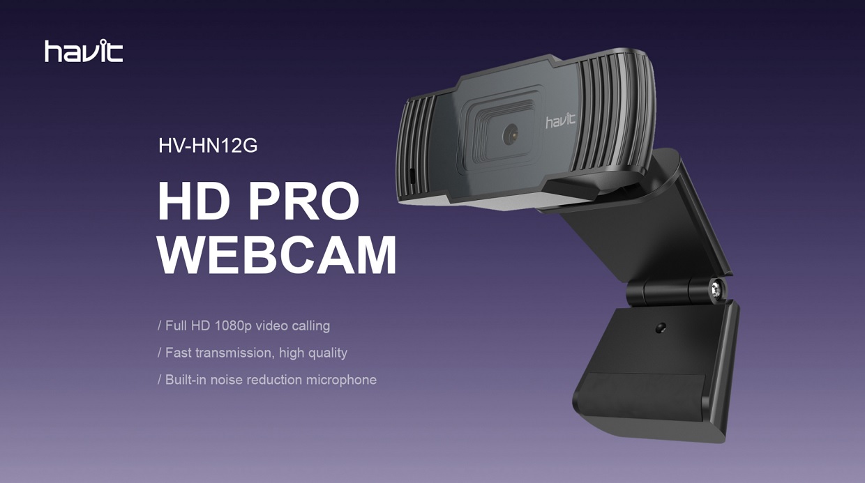 Camera Web Full HD Havit HV-HN12G 1080p@30FPS, Microfon incorporat, USB 2.0, Negru 1 Lerato.ro