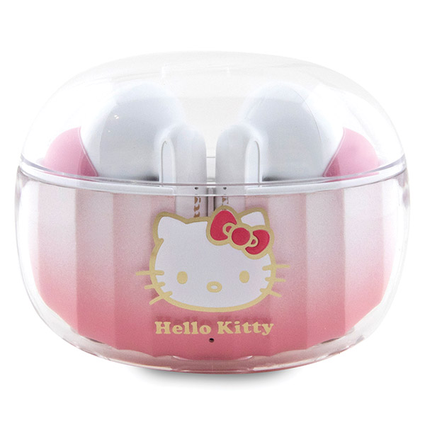 Casti wireless Hello Kitty TWS, Bluetooth 5.3, 250 mAh, USB-C, IPX4, Roz 1 Lerato.ro