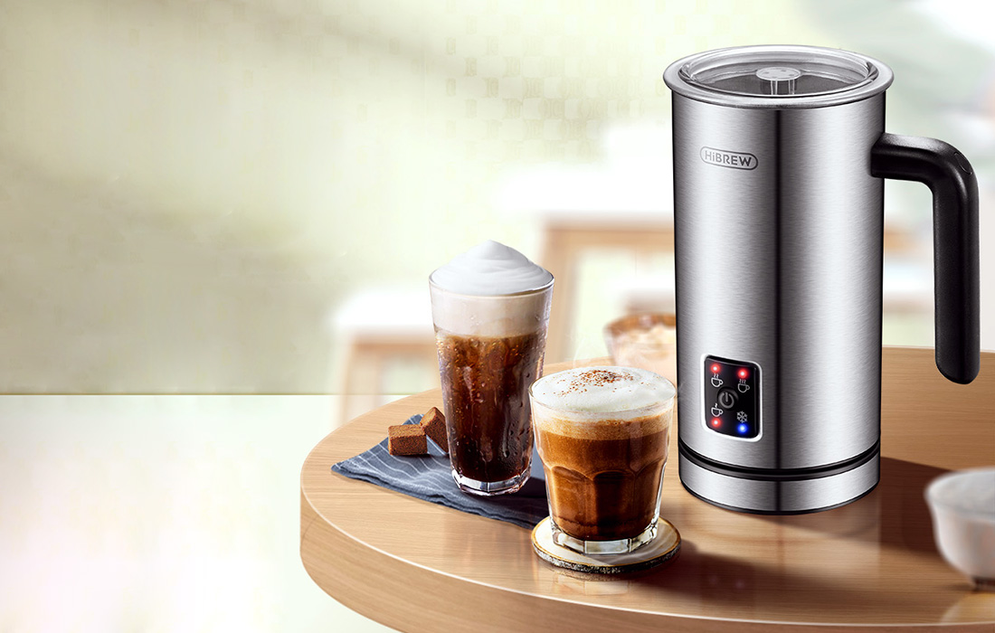 Aparat spumare lapte 4 in 1 HiBREW M3, 500W, 300ml, Argintiu 1 Lerato.ro