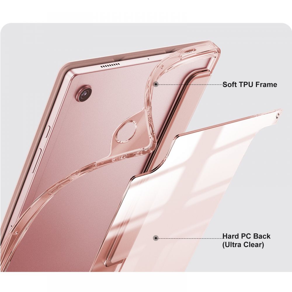 Husa Infiland Rugged Crystal compatibila cu Samsung Galaxy Tab A8 10.5 inch Rose Gold 1 Lerato.ro