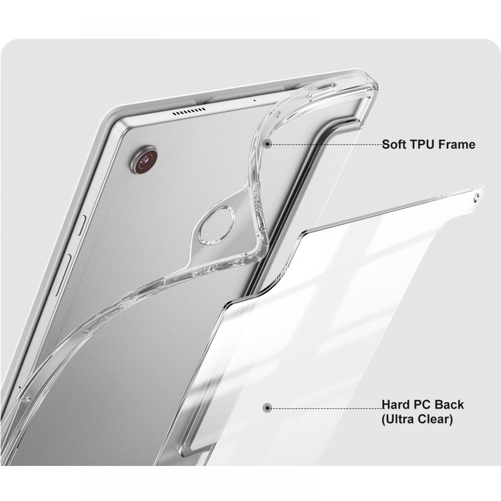 Husa Infiland Rugged Crystal compatibila cu Samsung Galaxy Tab A8 10.5 inch Silver 1 Lerato.ro