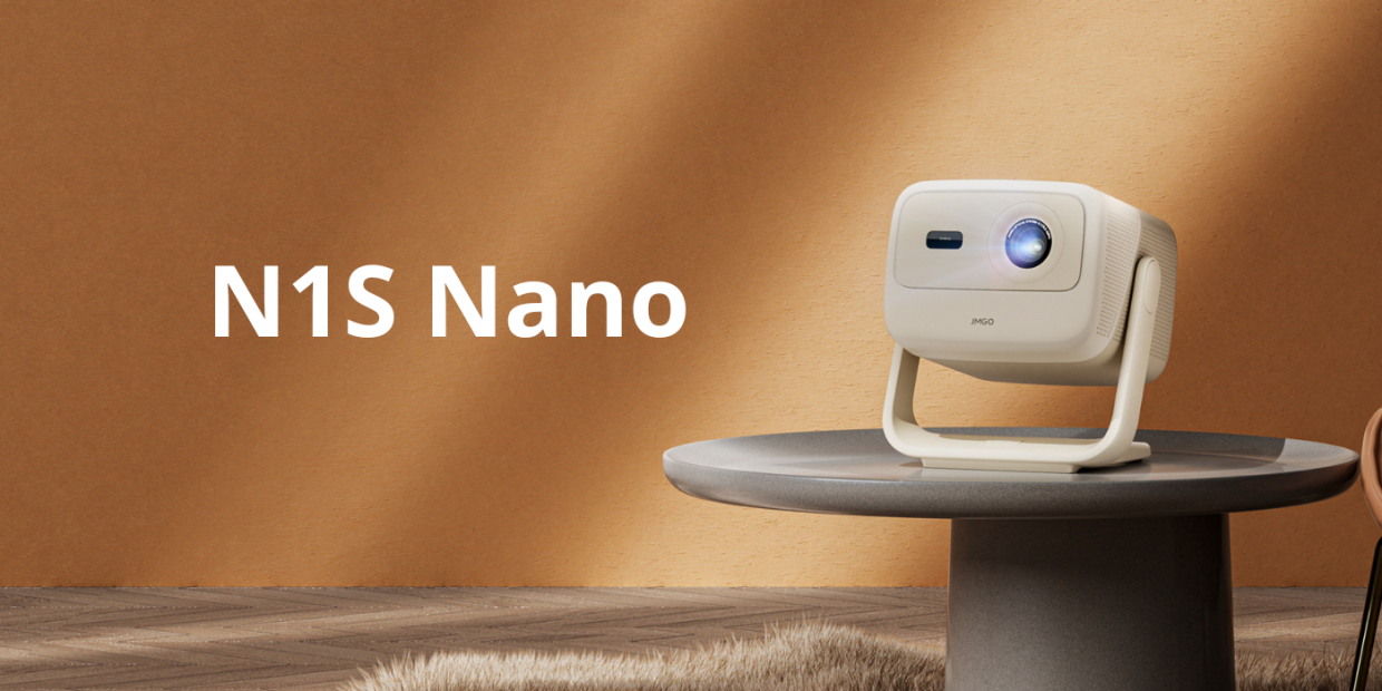 Videoproiector JMGO N1S Nano, 460lm, 1920 x 1080p, Full HD, USB-A, USB-C, HDMI, Jack 3.5mm, WiFi, Bluetooth, Crem 1 Lerato.ro