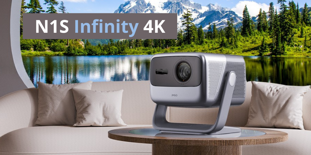 Videoproiector JMGO N1S Infinity, 2600lm, 4K UHD, USB-A, 2x HDMI 2.1, Jack 3.5 mm, WiFi, Bluetooth, Gri 1 Lerato.ro