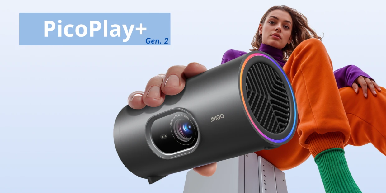 Vdeoproiector JMGO PicoPlay Plus Gen 2, Full HD, 1080p, 550lum, Boxe integrate, Unghi reglabil, Wi-Fi 5, Bluetooth 5.1, Negru 1 Lerato.ro