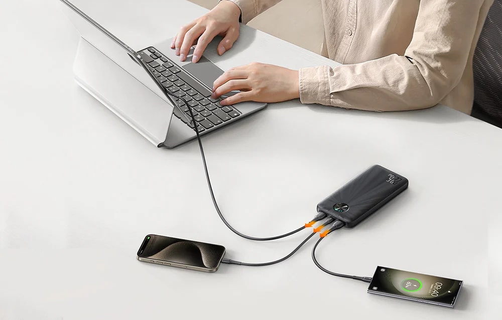 Baterie externa portabila Joyroom JR-PBF15, 10000 mAh, 22.5W, USB/USB-C, LED, Negru 1 Lerato.ro