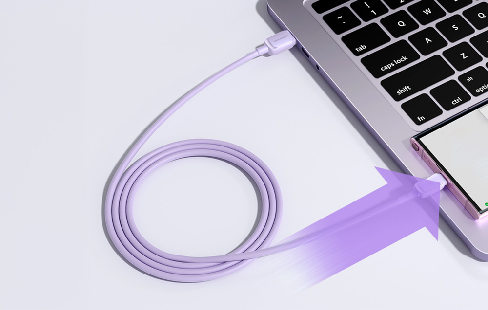 Cablu pentru incarcare si transfer de date Joyroom S-AL012A14, USB/Lightning, 2.4A, 1.2m, Mov 1 Lerato.ro