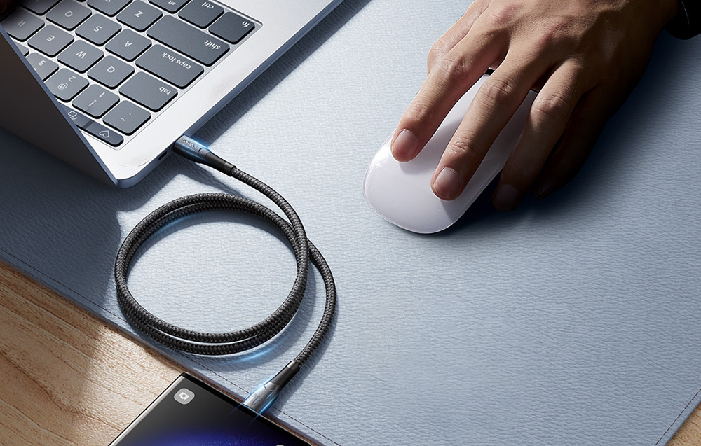 Cablu pentru incarcare si transfer de date Joyroom SA32-CC3, 2x USB-C, 60W, 1m, Negru 1 Lerato.ro