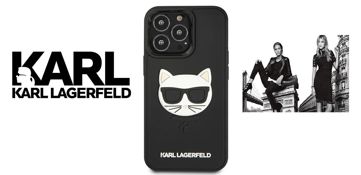 Husa Karl Lagerfeld KLHCP13XCH3DBK compatibila cu iPhone 13 Pro Max, 3D Rubber Choupette, Negru 1 Lerato.ro