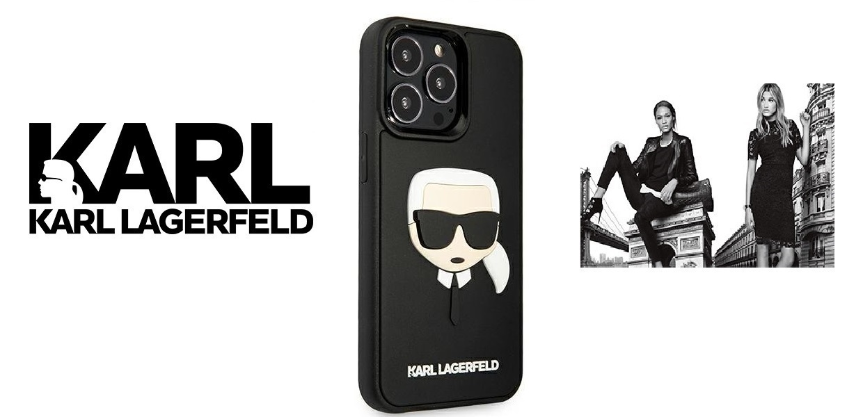 Husa Karl Lagerfeld KLHCP13LKH3DBK compatibila cu iPhone 13 Pro, 3D Rubber Karl`s Head, Negru 1 Lerato.ro